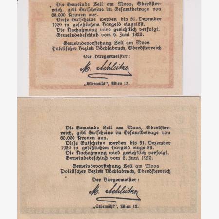 Zell am Moos 10, 50 heller 1920. Zell am Moos 10, 50 heller 1920.