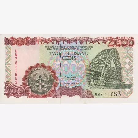 Ghana 2000 cedis 2002.   P 33g   (L)