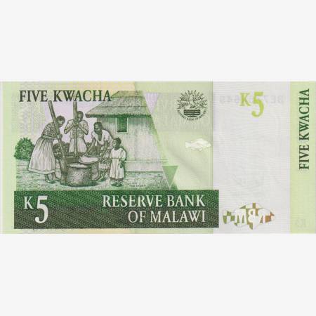 Malawi 5 kwacha 2005.   P 36c   (L)