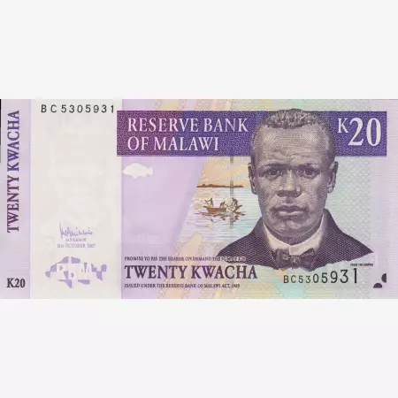 Malawi 20 kwacha 2007.   P 52c   (L)