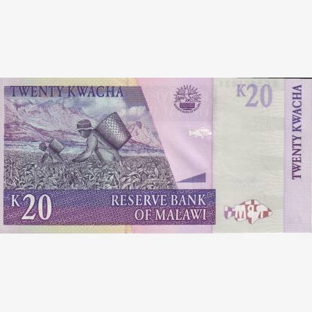 Malawi 20 kwacha 2007.   P 52c   (L)
