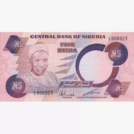 Nigéria 5  naira 1984-2001.   P 24a   (L)