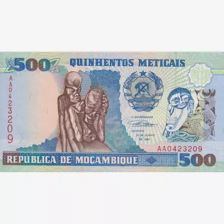 Mozambik 500 meticais 1991.   P 134   (L)