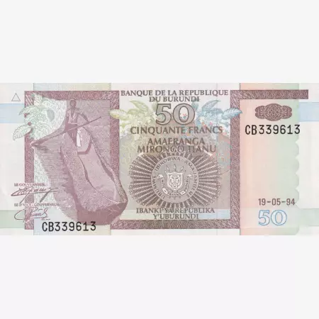 Burundi 50 francs 1994.   P 36a   (L)
