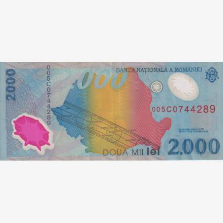 Románia 2000 lei 1999. P 111  polimer