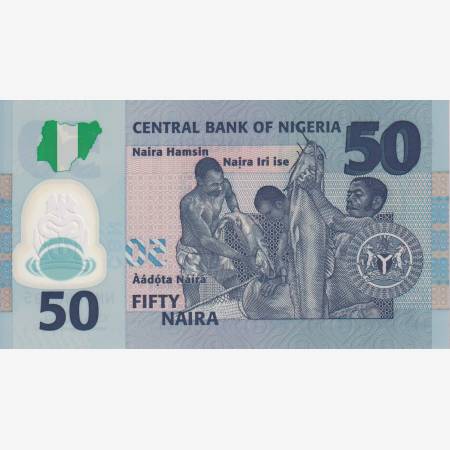 Nigéria 50 naira 2010. P 37 polimer Nigéria 50 naira 2010. P 37 polimer