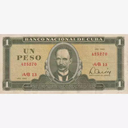Kuba 1 peso 1980.   P 102b