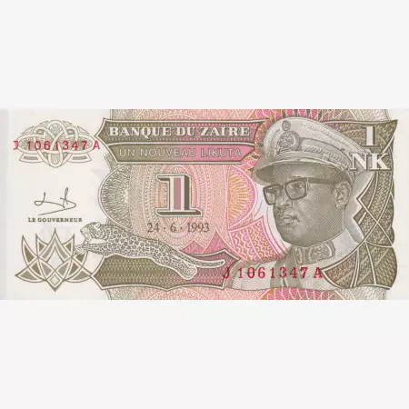 Zaire 1 likuta 1993.   P 47