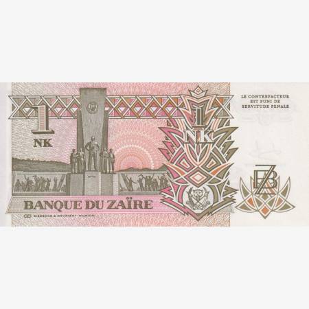 Zaire 1 likuta 1993. P 47 Zaire 1 likuta 1993. P 47