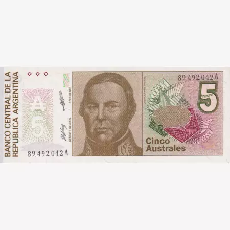 Argentina 5 australes 1987-1989  P 324