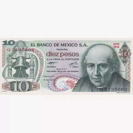 Mexikó 10 pesos 1977.   P 63i