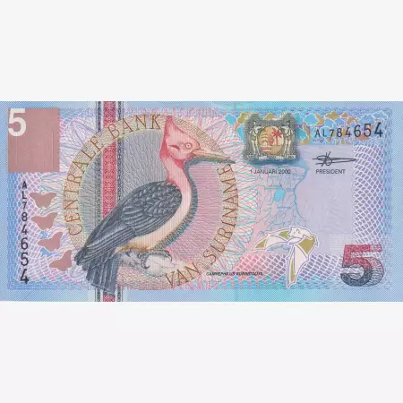 Suriname 5 gulden 2000.   P 146