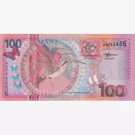 Suriname 100 gulden 2000.   P 149