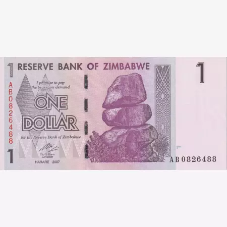 Zimbabwe 1 dollár 2007.   P 65