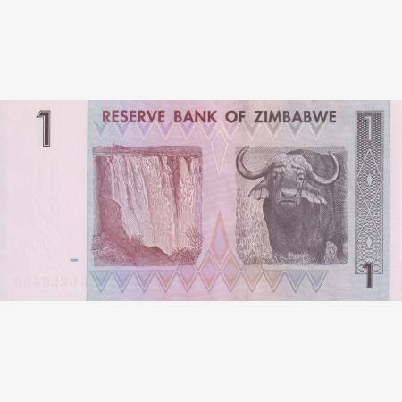 Zimbabwe 1 dollár 2007. P 65 Zimbabwe 1 dollár 2007. P 65