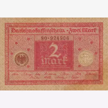 Németország 2 marka 1920.   P 59