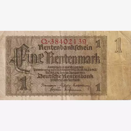 Németország 1 rentenmarka 1937.   P 173