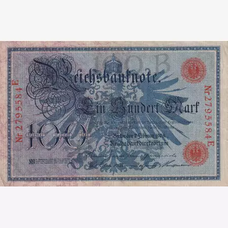 Németország 100 marka 1908.   P 18  B