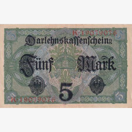Németország 5 marka 1917. P 56 Németország 5 marka 1917. P 56