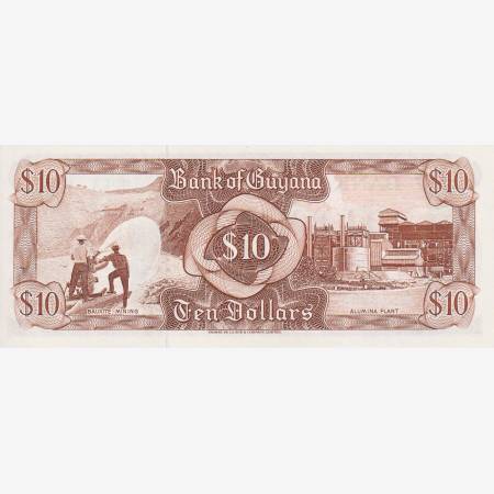 Guyana 10 dollár  1992.   P 23f
