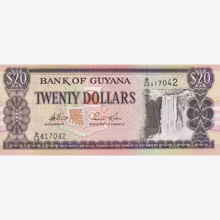 Guyana 20 dollár  2006.   P 30c