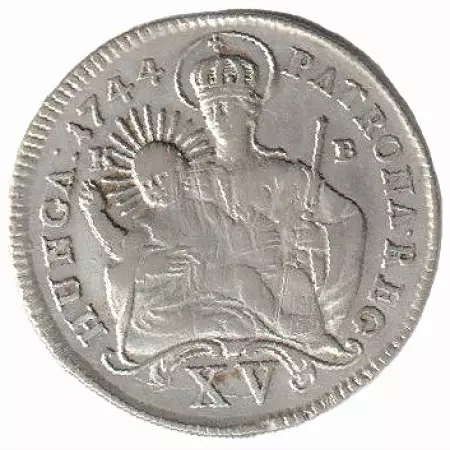 Mária Terézia XV. Krajcár 1744.KB Ezüst  563 6,4g  28mm