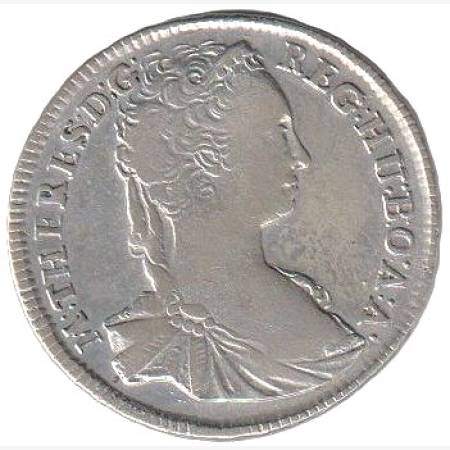 Mária Terézia XV. Krajcár 1744.KB Ezüst  563 6,4g  28mm