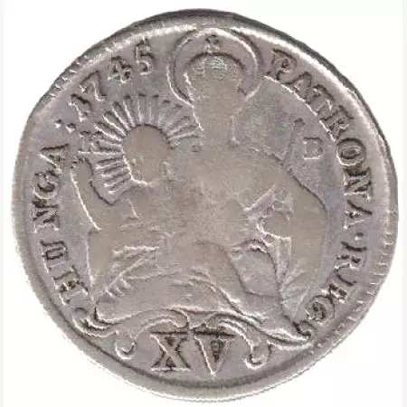 Mária Terézia XV. Krajcár 1745.KB Ezüst  563 6,4g  28mm