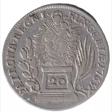 Mária Terézia 20. Krajcár 1745.KB Ezüst  583 6,6g  28mm