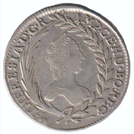 Mária Terézia 20. Krajcár 1745.KB Ezüst 583 6,6g 28mm Mária Terézia 20. Krajcár 1745.KB Ezüst 583 6,6g 28mm