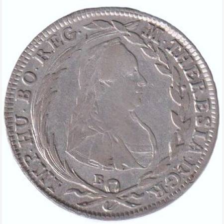 Mária Terézia 20. Krajcár 1776.B Ezüst  583 6,5g  28mm