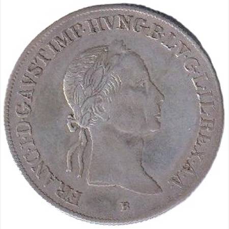 I. ferenc 20 krajcár 1833.B Ezüst 583  6,6g  26,6mm
