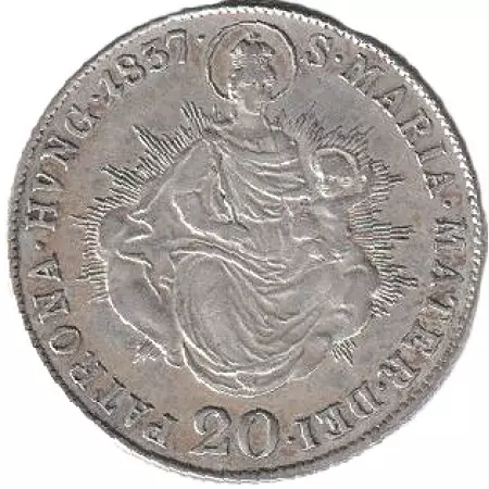 I. ferenc 20 krajcár 1837.B Ezüst 583  6,6g  26,6mm