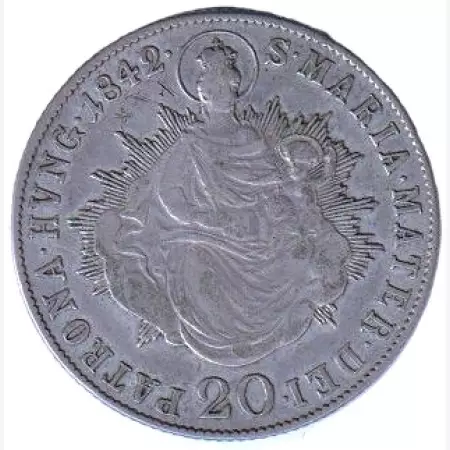 I. ferenc 20 krajcár 1842.B Ezüst 583  6,6g  26,6mm