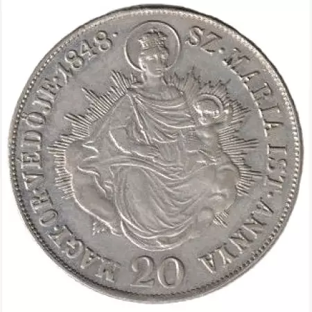 I. ferenc 20 krajcár 1848.KB Ezüst 583  6,6g  26,6mm