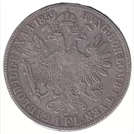 Ferenc József 1 Florin 1859.B Ezüst 900  12,34g  29mm