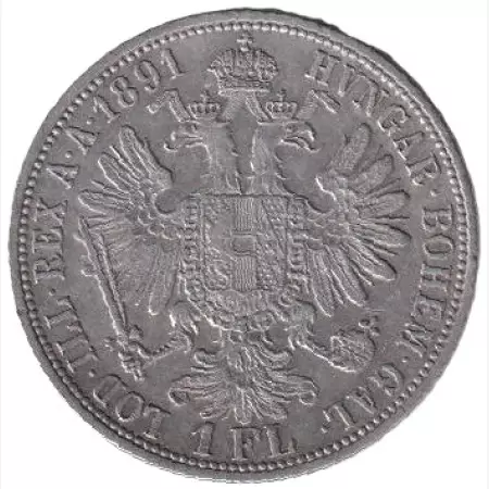 Ferenc József 1 Florin 1891.A Ezüst 900  12,34g  29mm