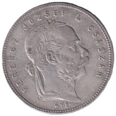 Ferenc József 1 Forint 1868.GYF Ezüst 900 12,3g 29mm Ferenc József 1 Forint 1868.GYF Ezüst 900 12,3g 29mm