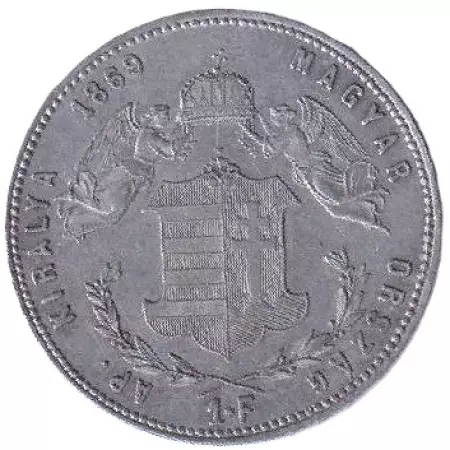 Ferenc József 1 Forint 1869.KB Ezüst 900  12,3g  29mm