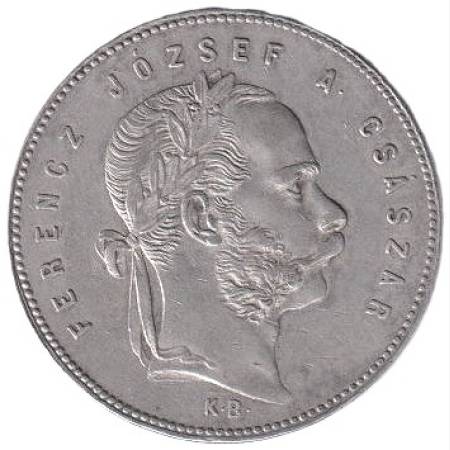 Ferenc József 1 Forint 1869.KB Ezüst 900 12,3g 29mm Ferenc József 1 Forint 1869.KB Ezüst 900 12,3g 29mm