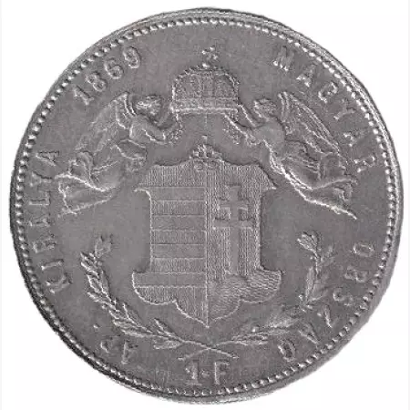 Ferenc József 1 Forint 1869.GYF  Ezüst 900  12,3g  29mm