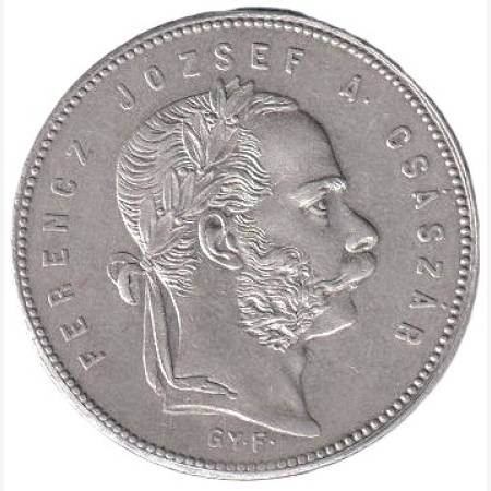 Ferenc József 1 Forint 1869.GYF Ezüst 900 12,3g 29mm Ferenc József 1 Forint 1869.GYF Ezüst 900 12,3g 29mm