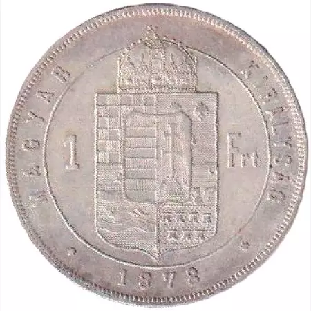 Ferenc József 1 Forint 1878.KB  Ezüst 900  12,34g  29mm