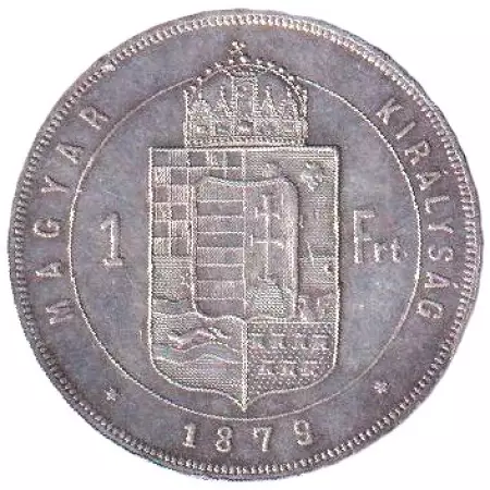 Ferenc József 1 Forint 1879.KB  Ezüst 900  12,34g  29mm
