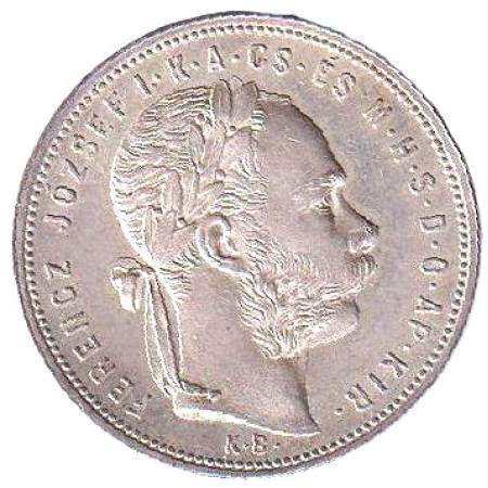 Ferenc József 1 Forint 1881.KB Ezüst 900 12,34g 29mm Ferenc József 1 Forint 1881.KB Ezüst 900 12,34g 29mm