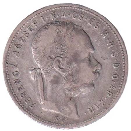 Ferenc József 1 Forint 1881.KB Ezüst 900 12,34g 29mm Ferenc József 1 Forint 1881.KB Ezüst 900 12,34g 29mm
