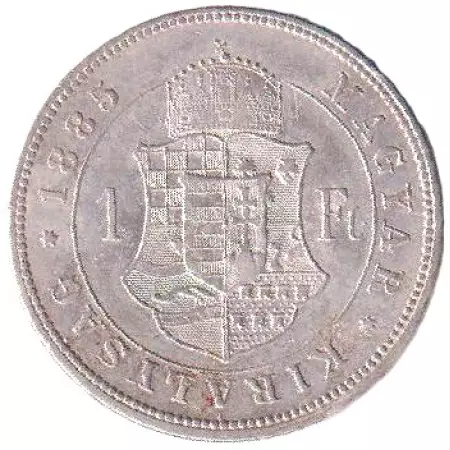 Ferenc József 1 Forint 1885.KB  Ezüst 900  12,34g  29mm