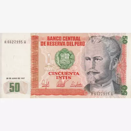Peru 50 intis 1987.   P 131b