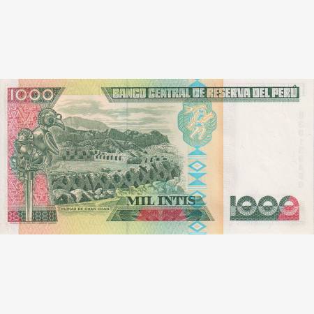 Peru 1000 intis 1988. P 136b Peru 1000 intis 1988. P 136b