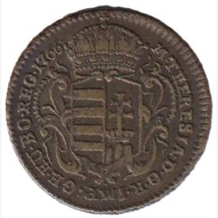 Mária Terézia denar 1766. Bronz Mária Terézia denar 1766. Bronz
